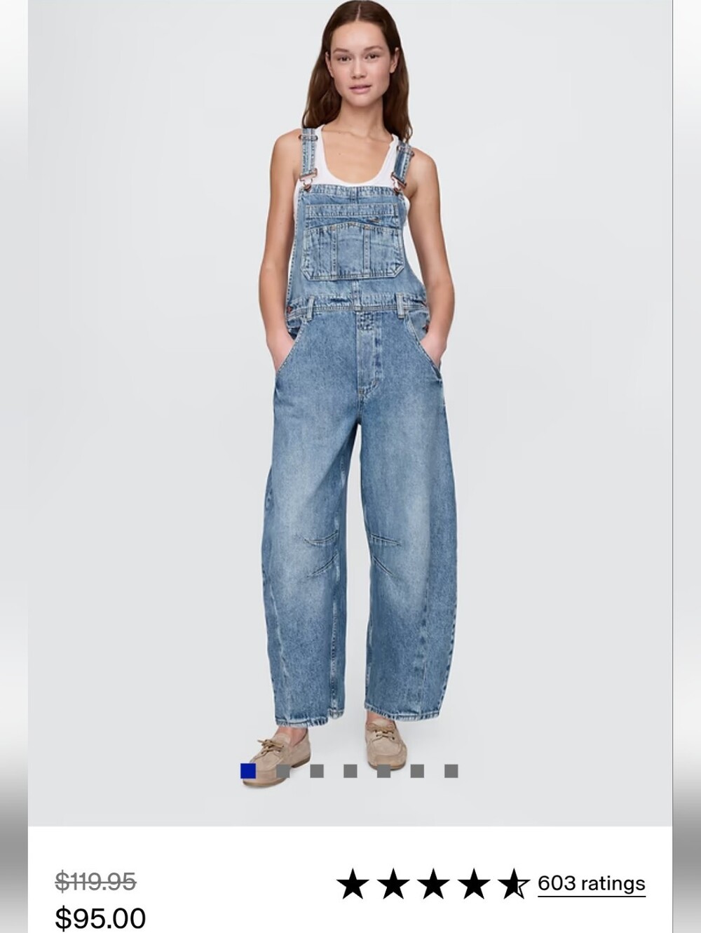 Relaxed Blue Denim Overalls UltraSoft Denim Horseshoe Overalls GAp